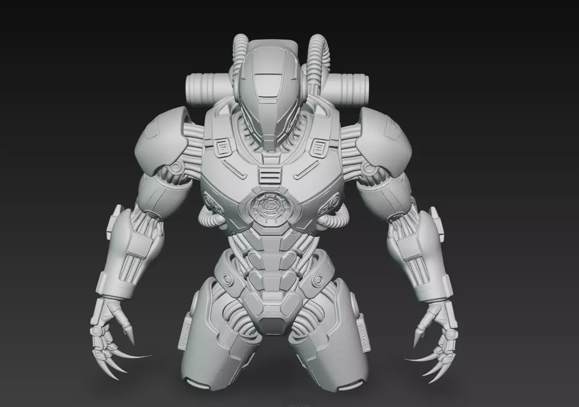 Inferno Guardian - Orange Heavy Mech Warrior 3D Model 3D print model_1