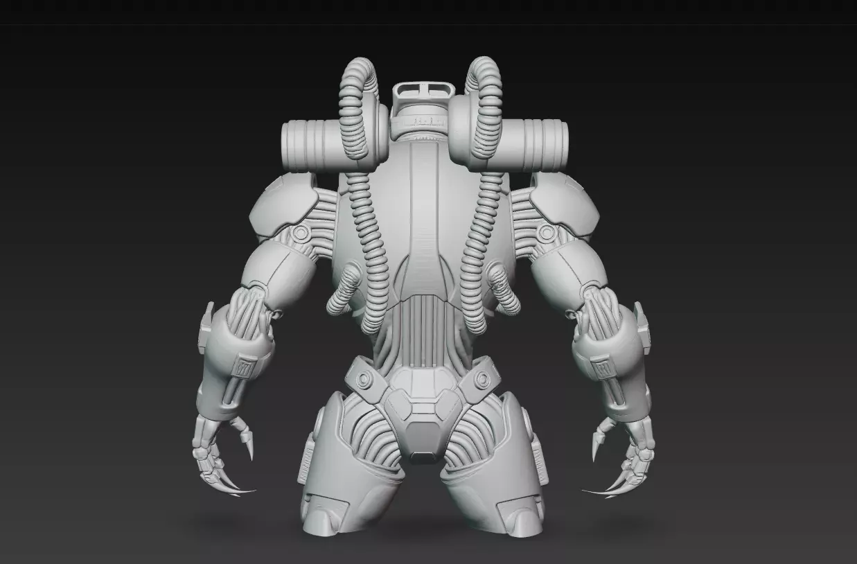 Inferno Guardian - Orange Heavy Mech Warrior 3D Model 3D print model_11