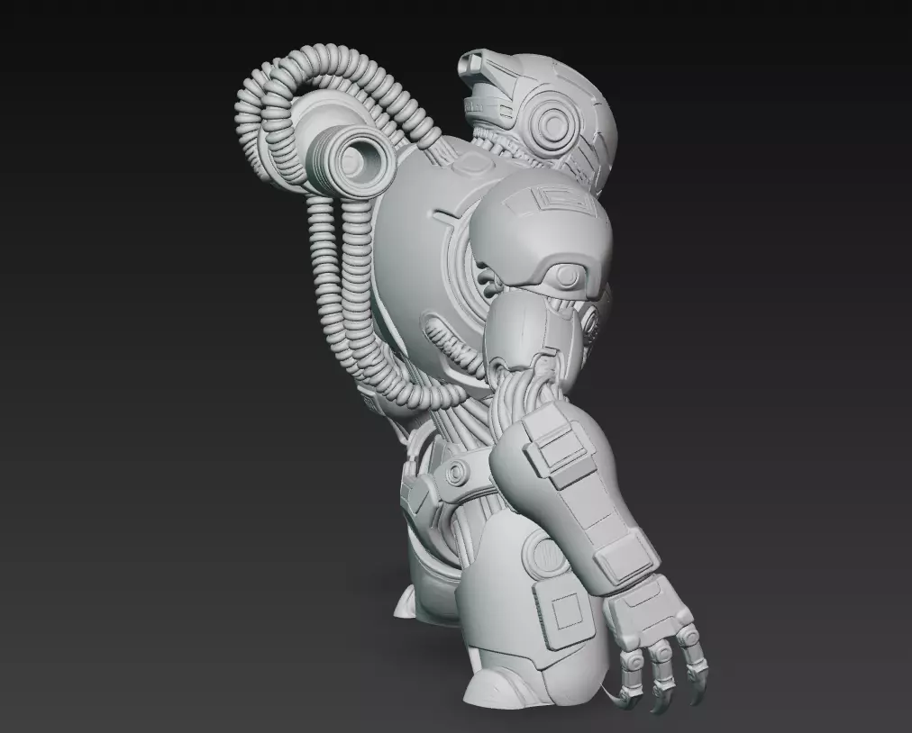 Inferno Guardian - Orange Heavy Mech Warrior 3D Model 3D print model_5