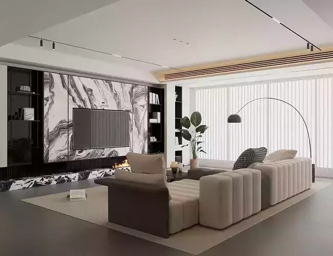 modern minimalist style living room