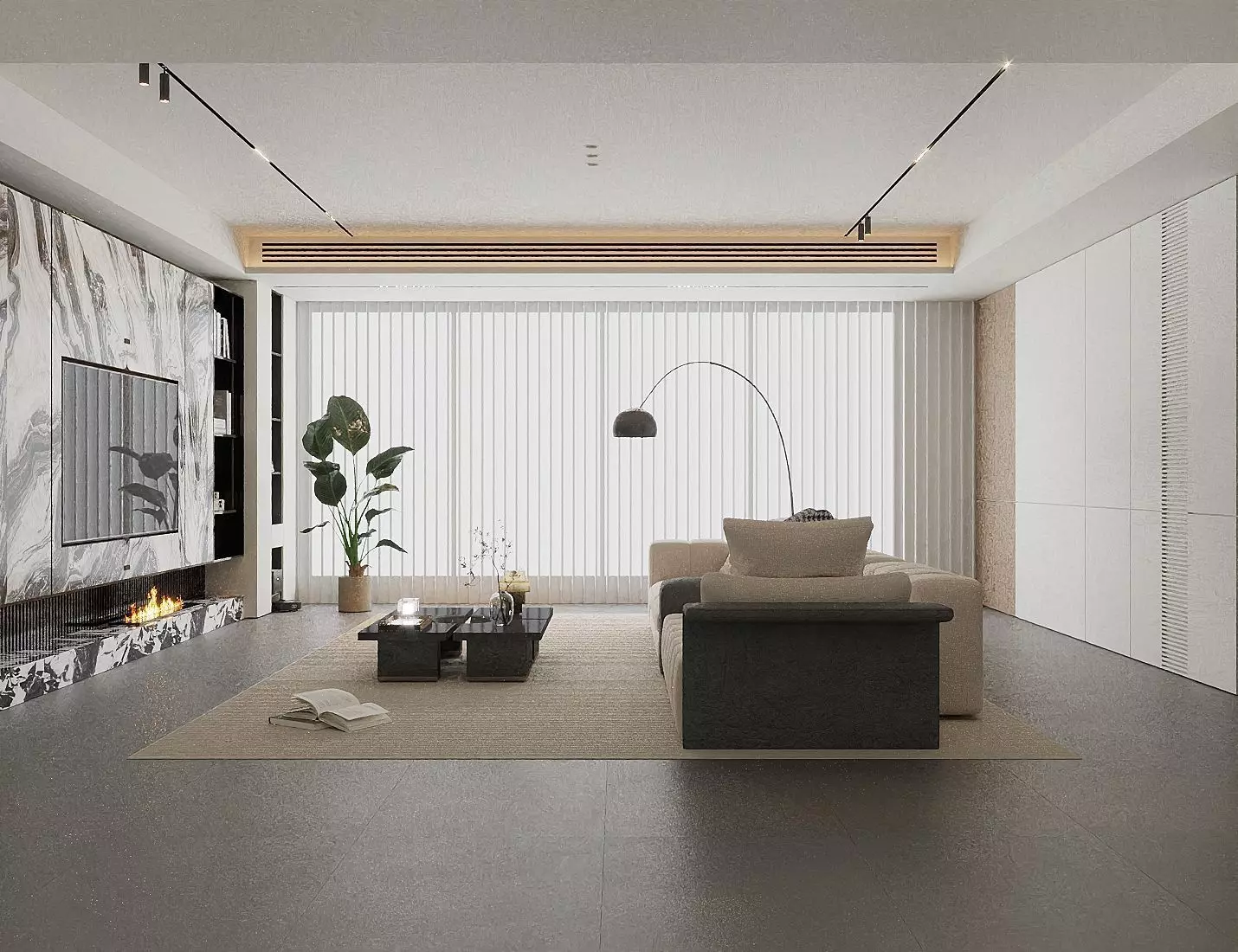 modern minimalist style living room 3D model_3