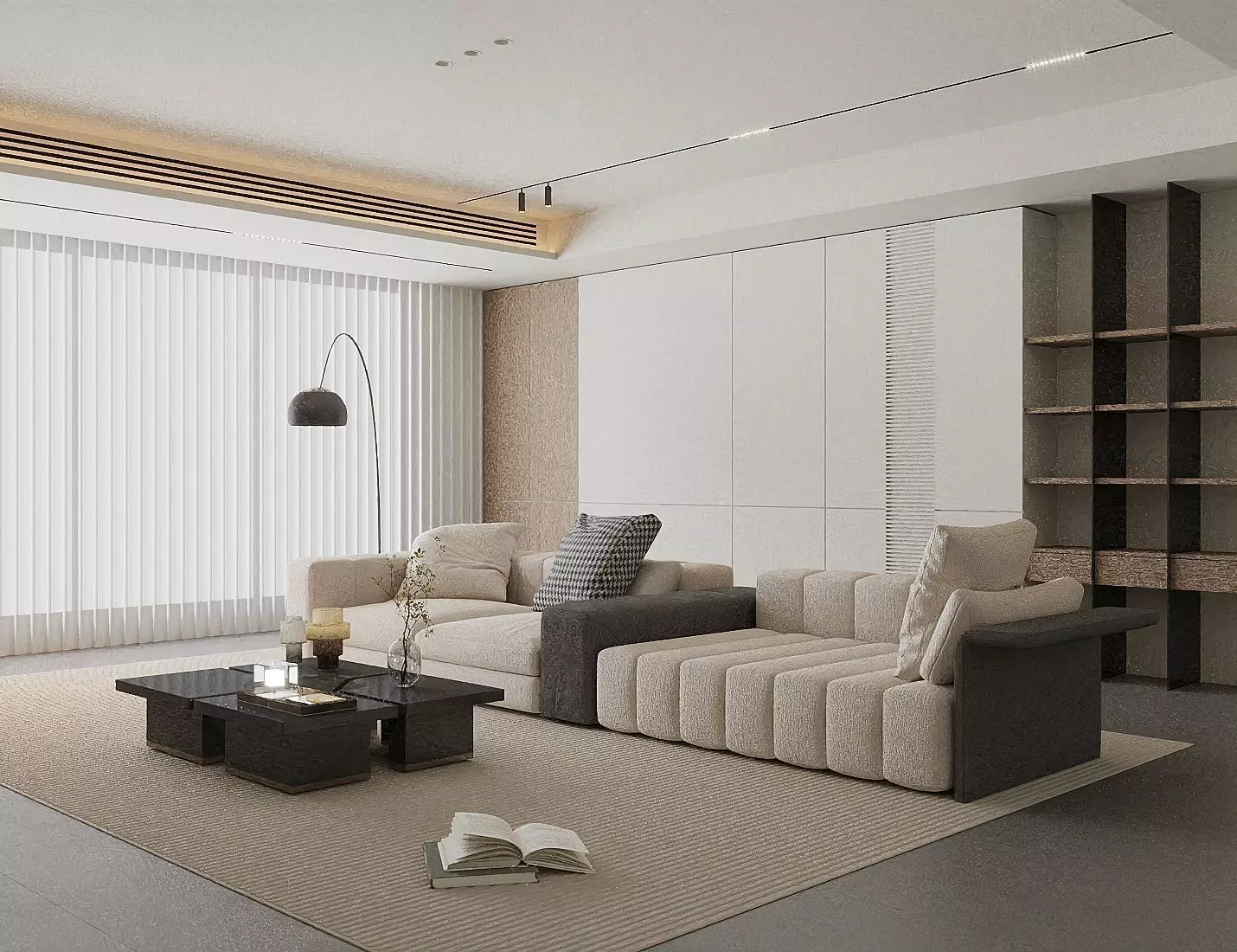 modern minimalist style living room 3D model_4