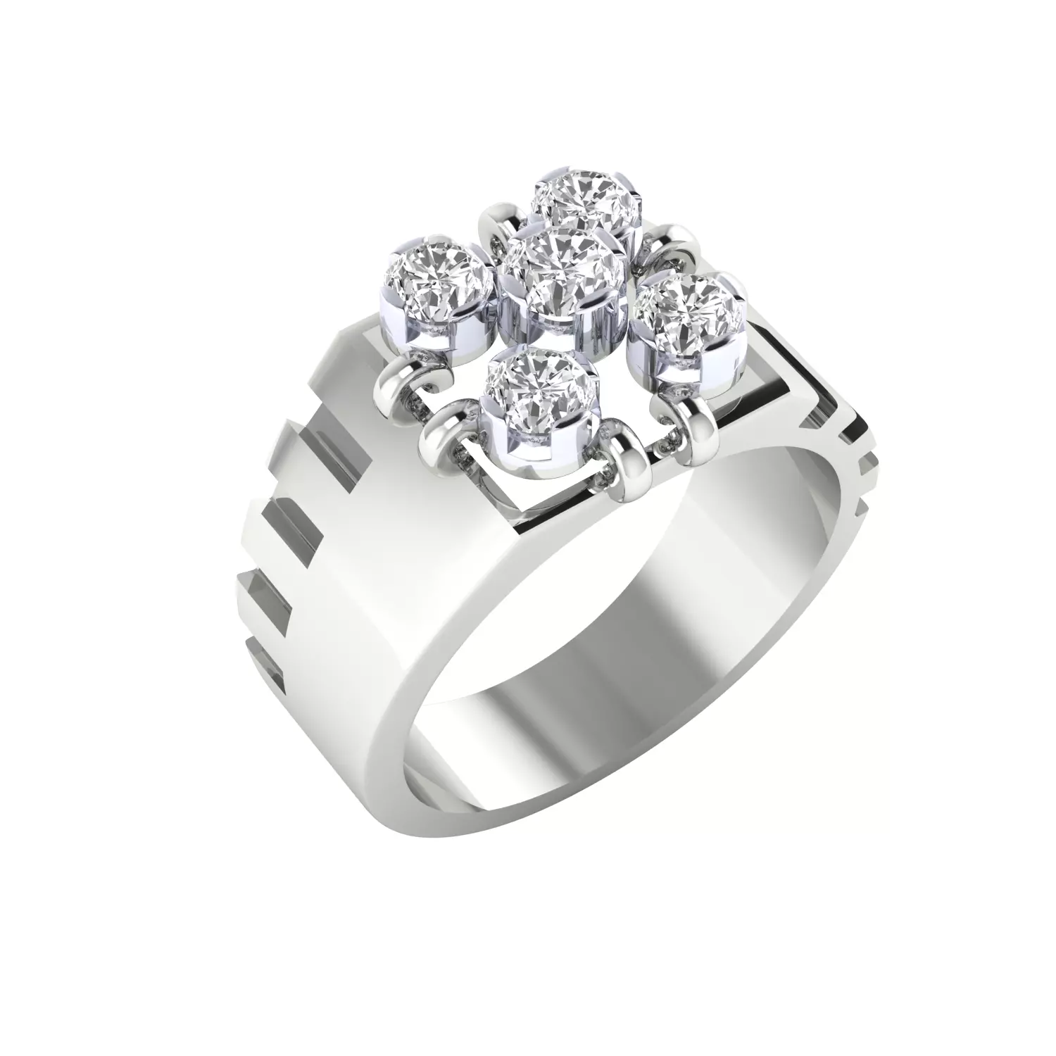 Mens Ring Render 3dm STL MTL SLC JCD OBJ FBX Details 3D print model_10