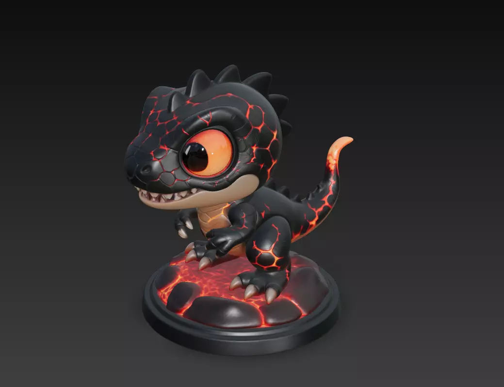Lava Baby Dragon - Stylized Volcano Creature 3D Model 3D print model