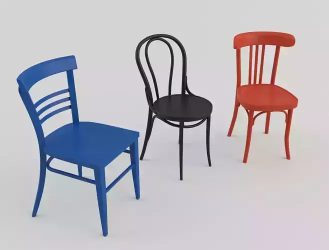 Bar Cafeteria Chairs 3D model