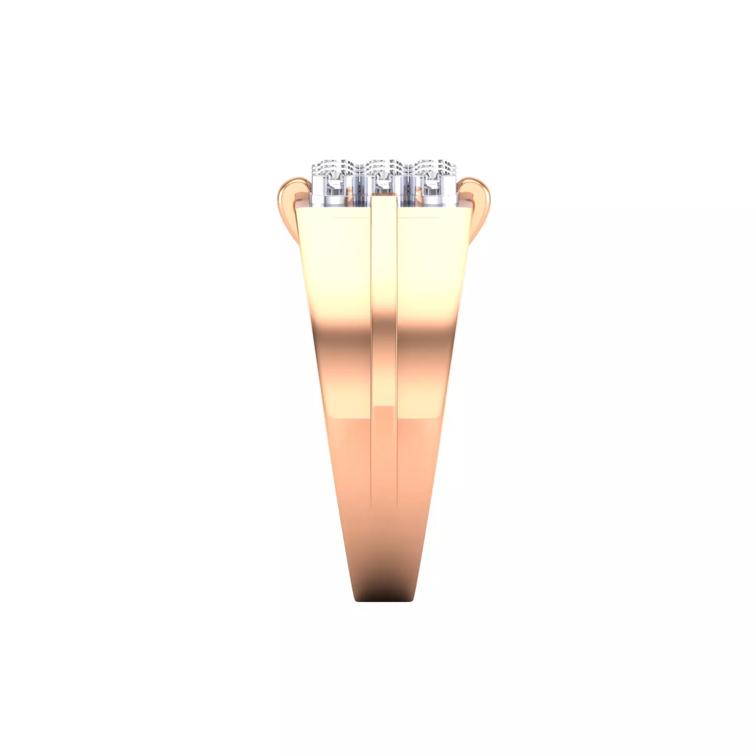 Diamond Head Mens Ring 3dm stl renders details 3D print model_8