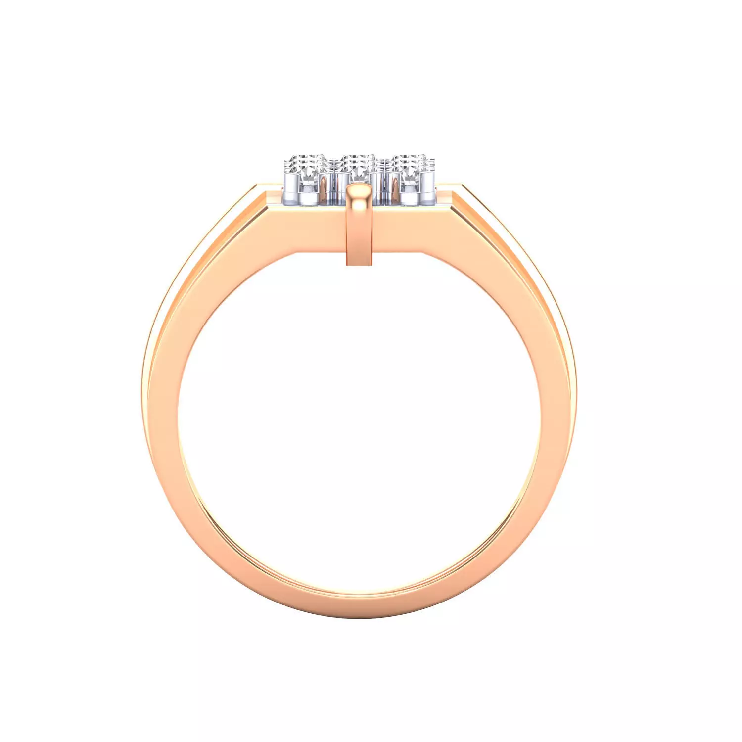 Diamond Head Mens Ring 3dm stl renders details 3D print model_3