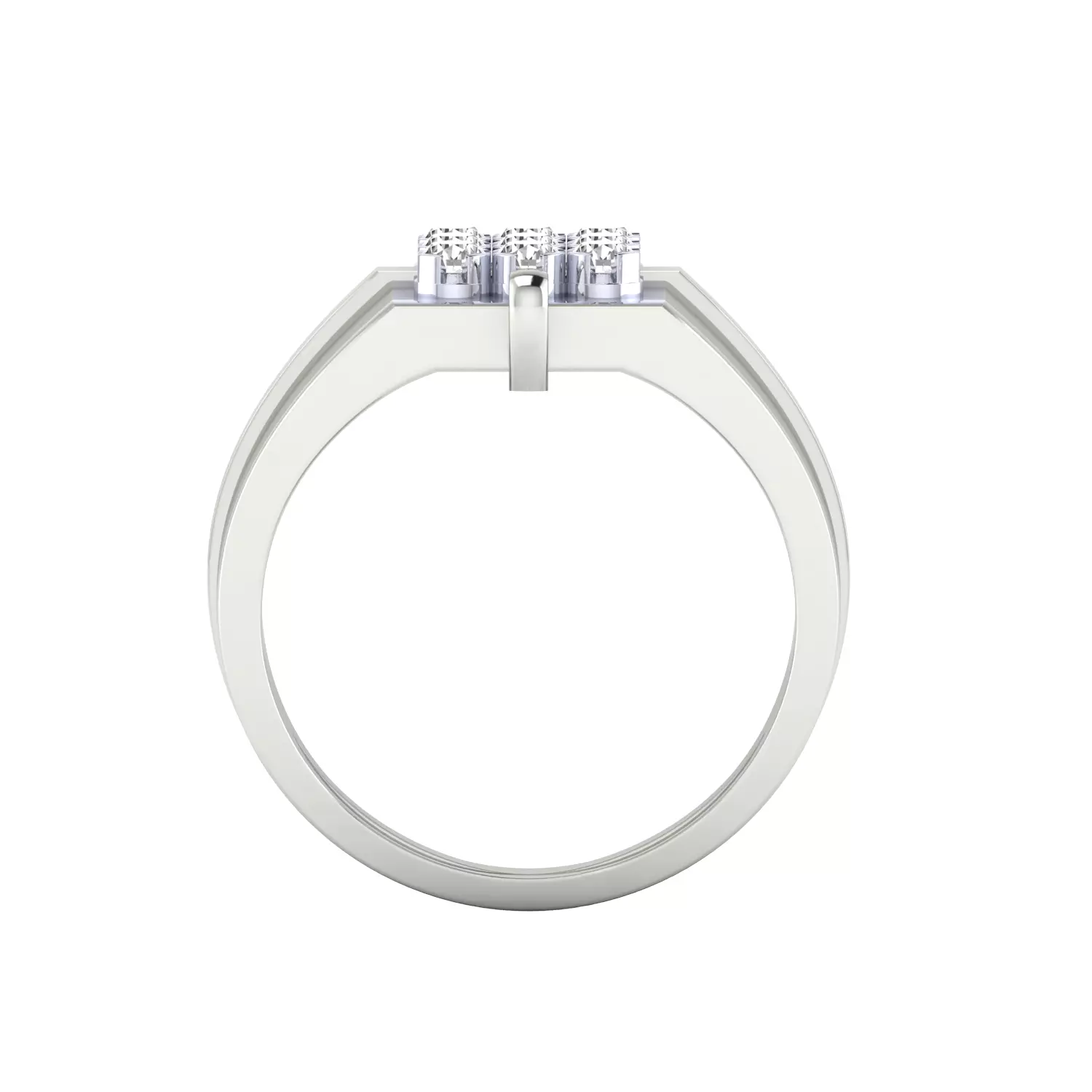 Diamond Head Mens Ring 3dm stl renders details 3D print model_13