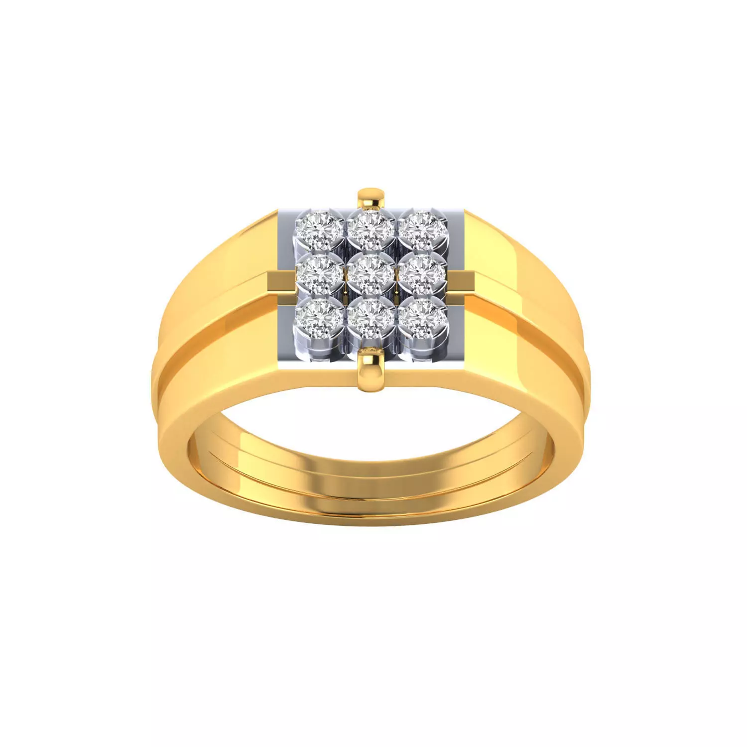 Diamond Head Mens Ring 3dm stl renders details 3D print model_24