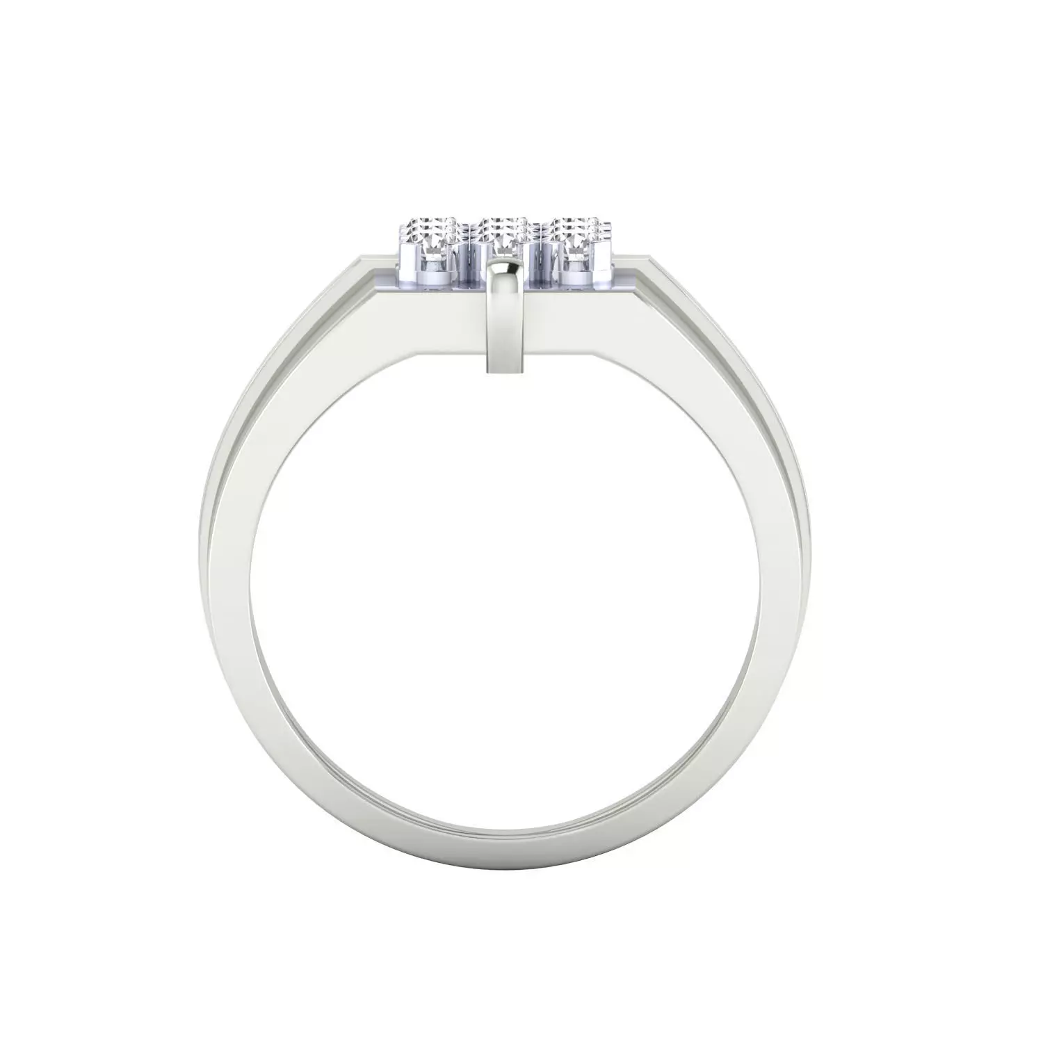 Diamond Head Mens Ring 3dm stl renders details 3D print model_12