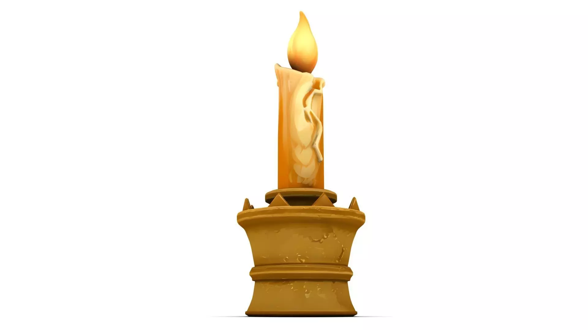 Stylized Medieval Candlestick Low-poly 3D model_4