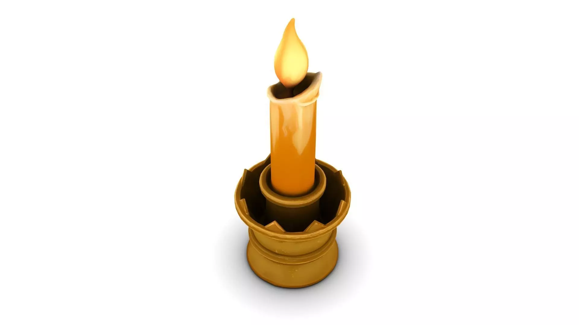 Stylized Medieval Candlestick Low-poly 3D model_3