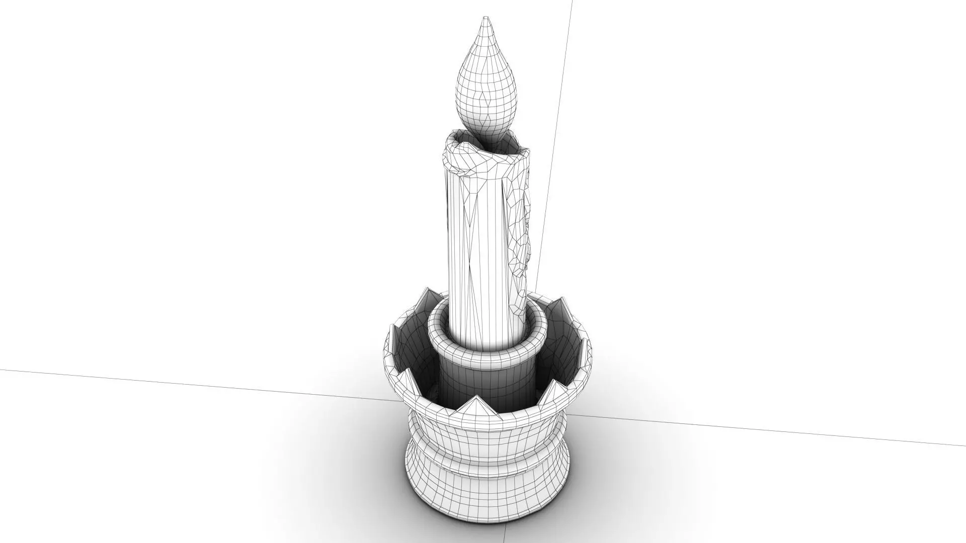 Stylized Medieval Candlestick Low-poly 3D model_6