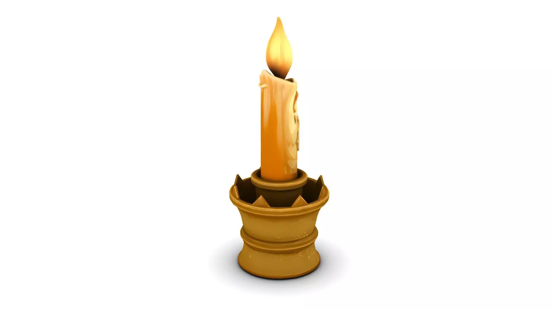 Stylized Medieval Candlestick Low-poly 3D model_1