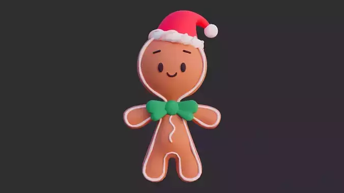 Low Poly Gingerbread Character
