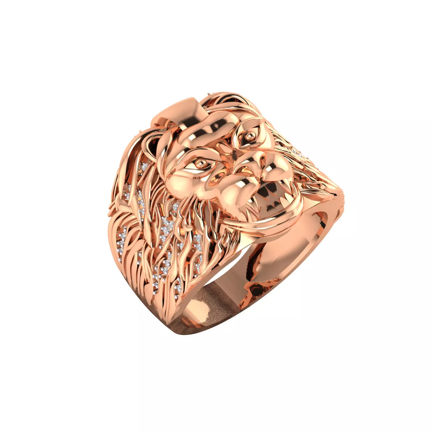 Lion ring 3dm stl obj fbx mtl scl jcd render Details 3D print model_3
