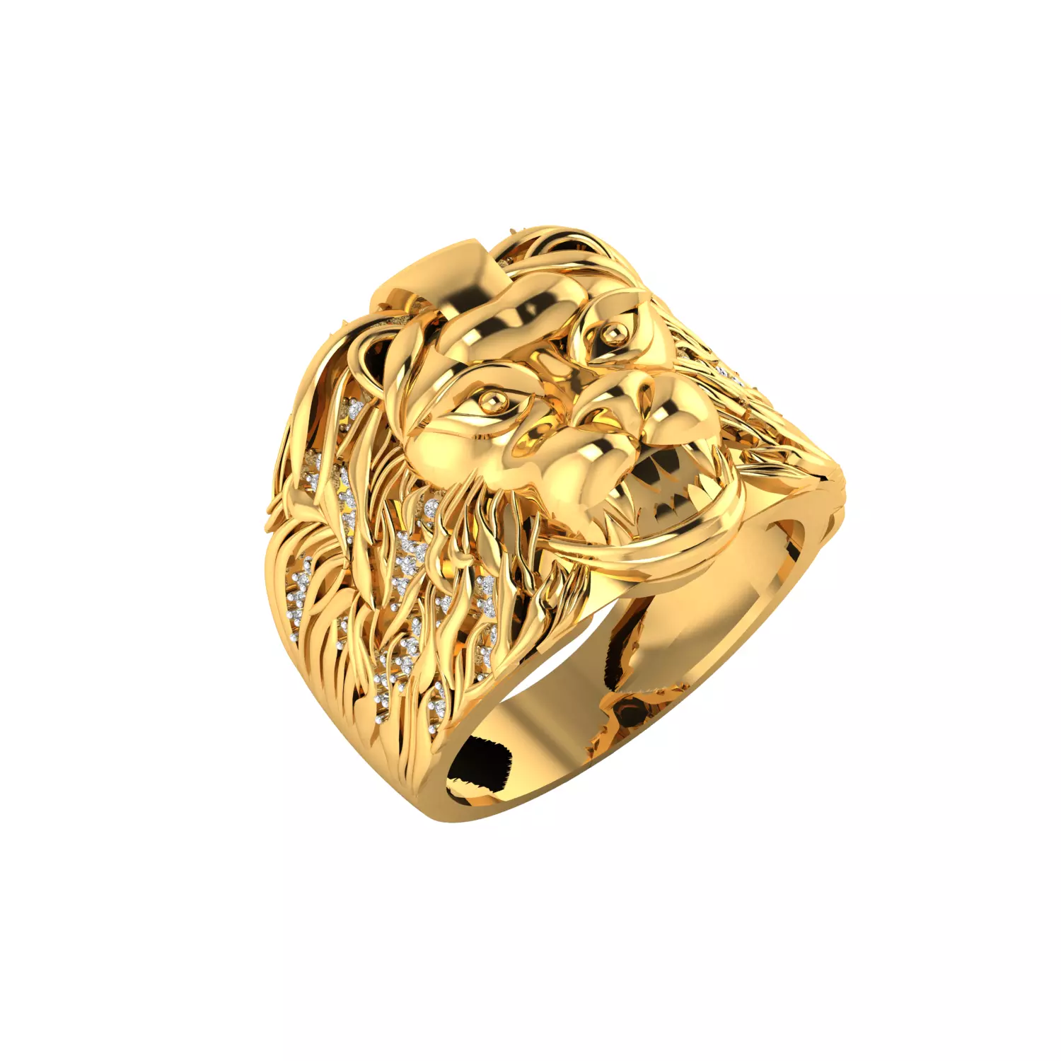 Lion ring 3dm stl obj fbx mtl scl jcd render Details 3D print model_21
