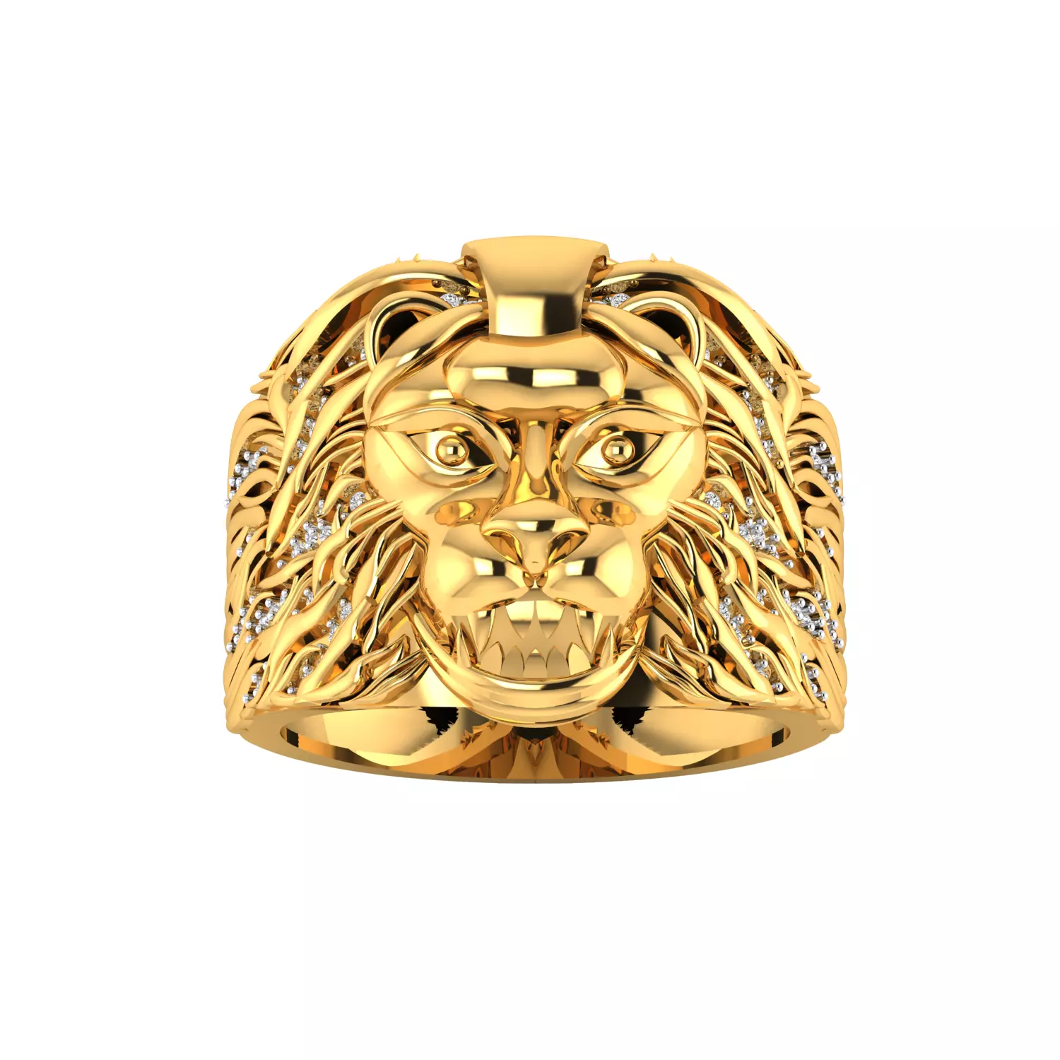 Lion ring 3dm stl obj fbx mtl scl jcd render Details 3D print model_25