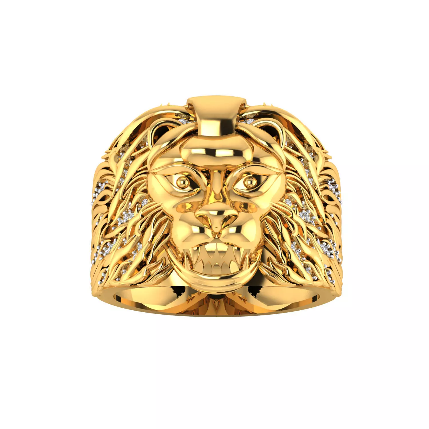 Lion ring 3dm stl obj fbx mtl scl jcd render Details 3D print model_24