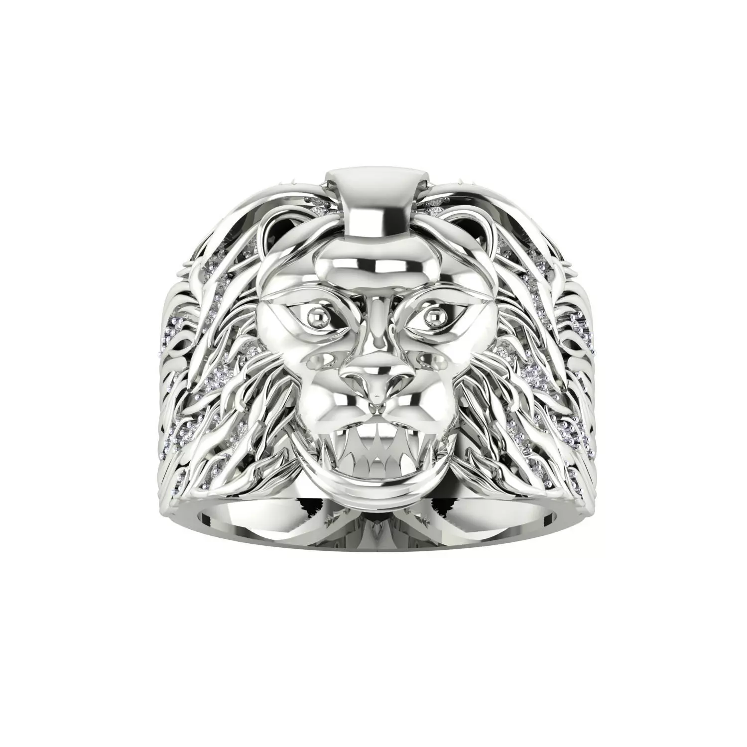 Lion ring 3dm stl obj fbx mtl scl jcd render Details 3D print model_17