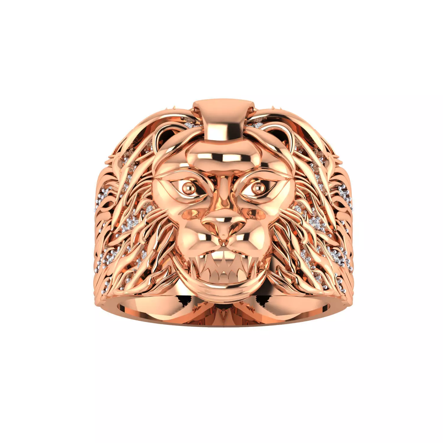 Lion ring 3dm stl obj fbx mtl scl jcd render Details 3D print model_7