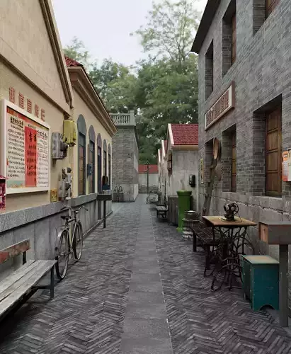 Chinese architecture and streets