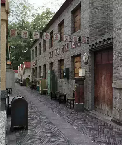 Chinese architecture and streets 3D model 2