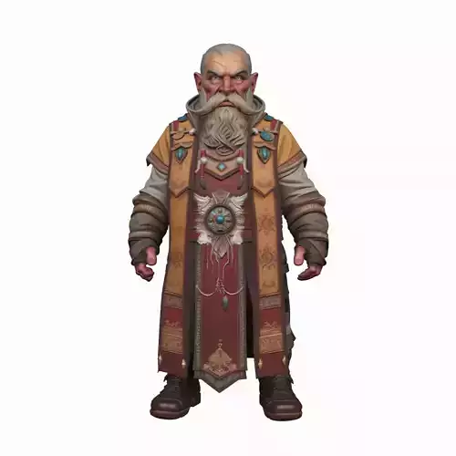 Highly Detailed Devout Dwarf Priest 3D Model World of  Style