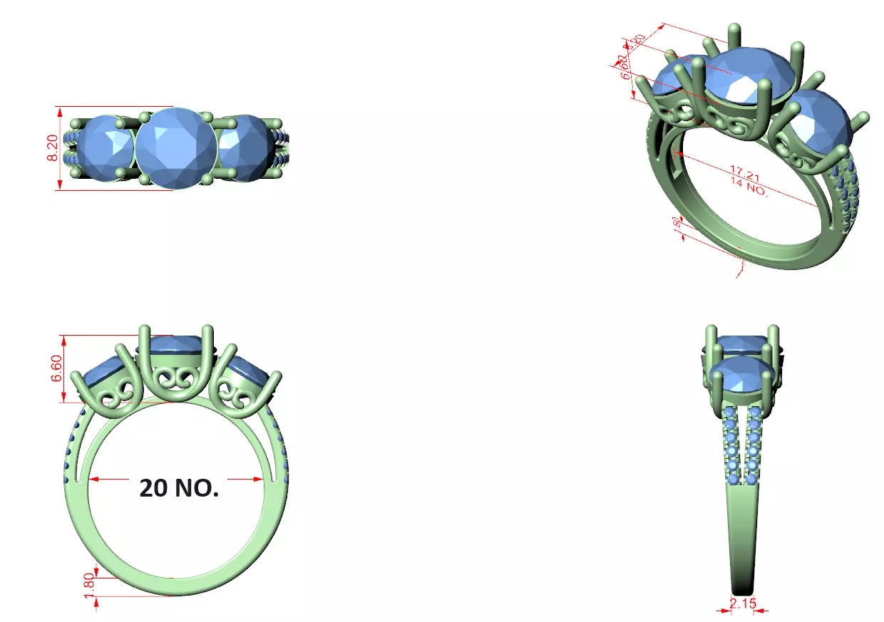 Round Diamond Solitaire Ring 3D print model_6