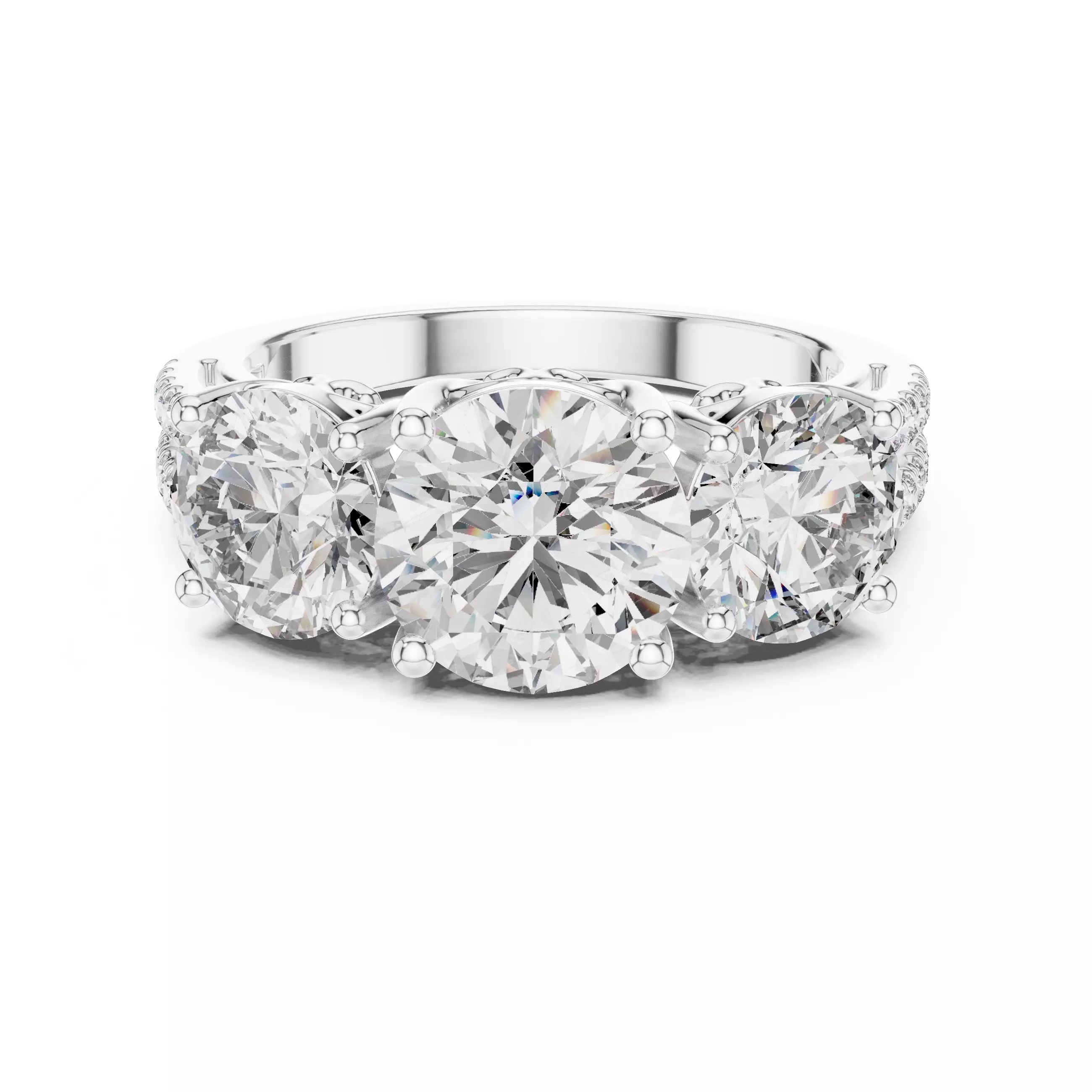 Round Diamond Solitaire Ring 3D print model_3