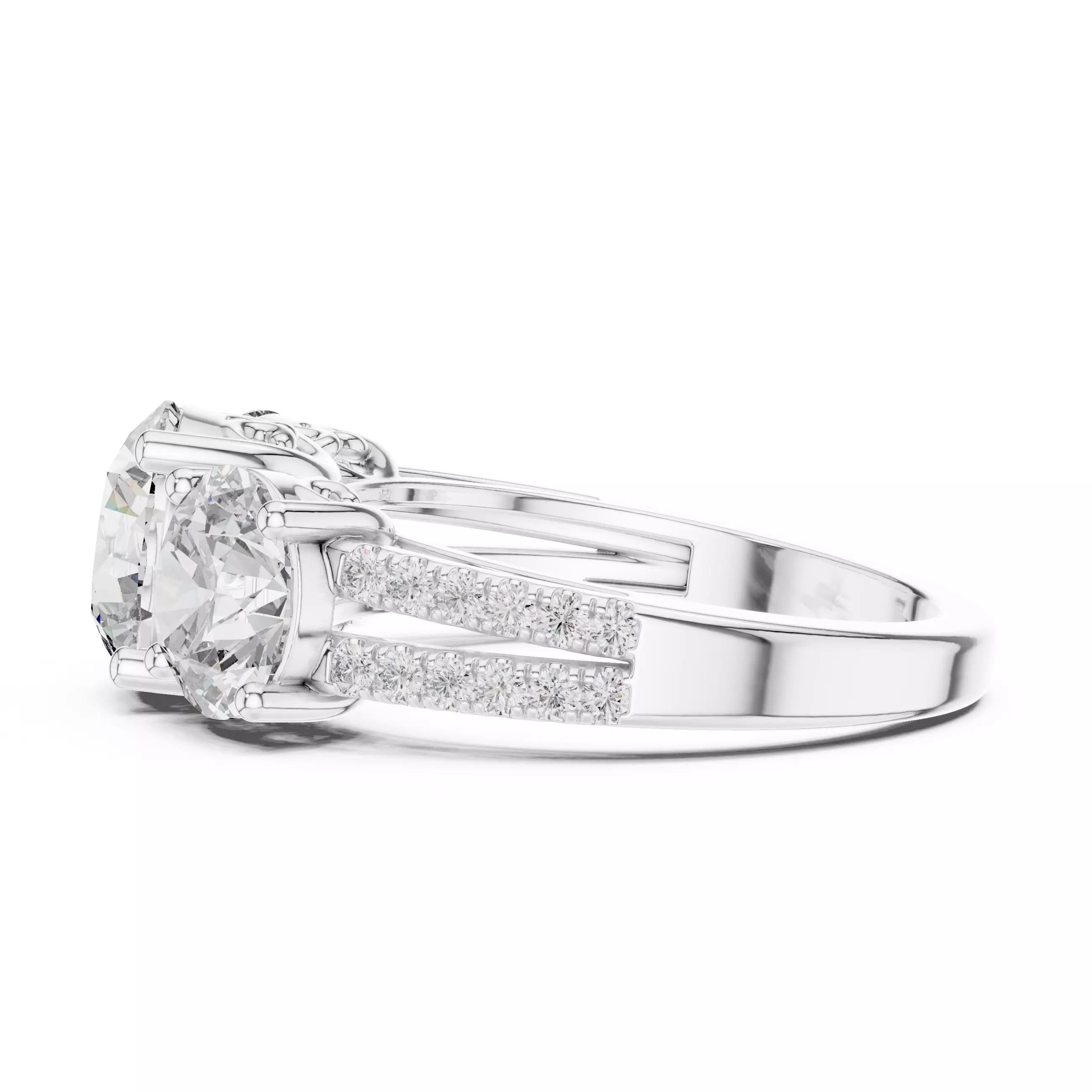 Round Diamond Solitaire Ring 3D print model_2