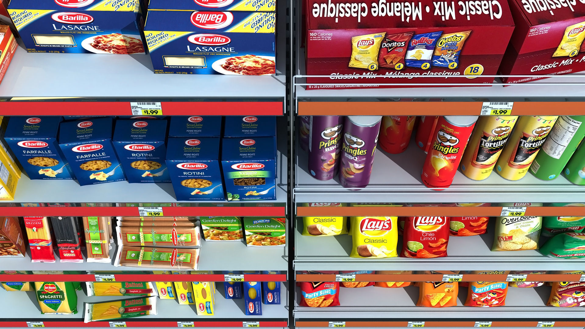 Supermarket Shelves Pack 3D model_9