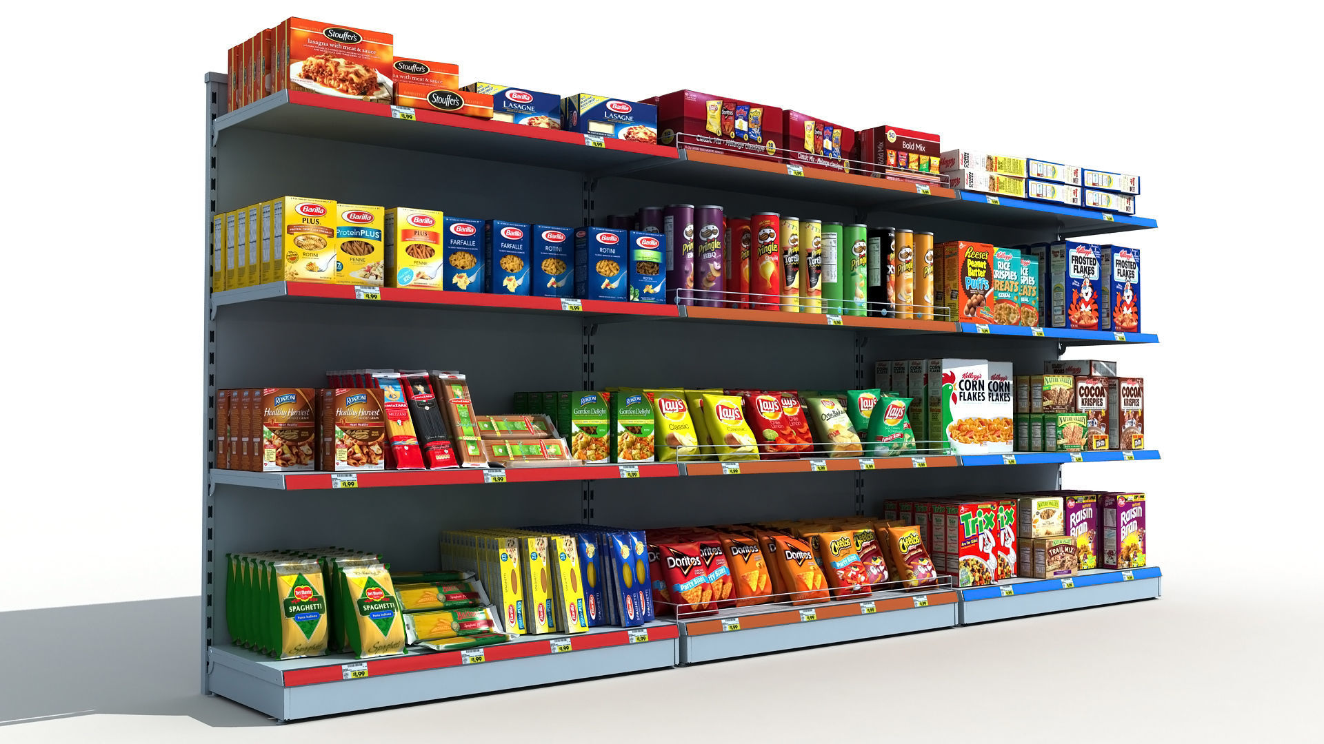 Supermarket Shelves Pack 3D model_1