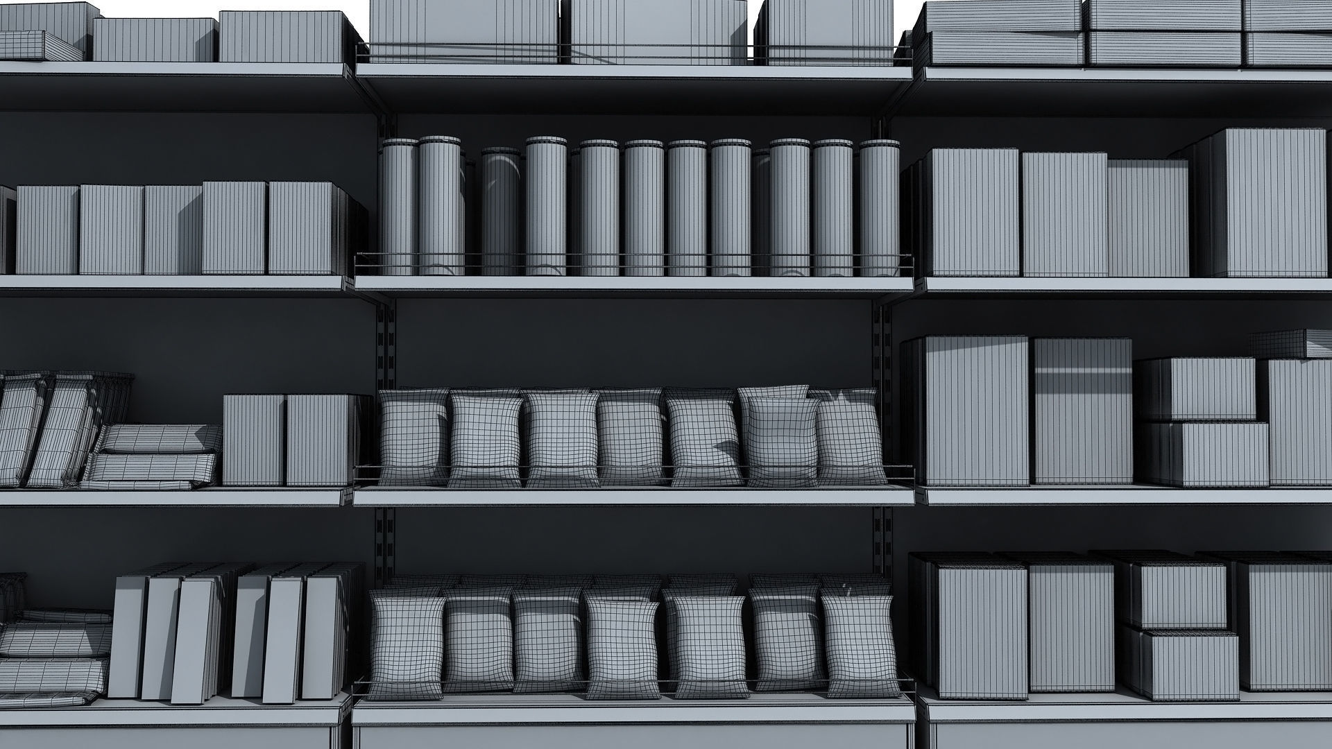 Supermarket Shelves Pack 3D model_11