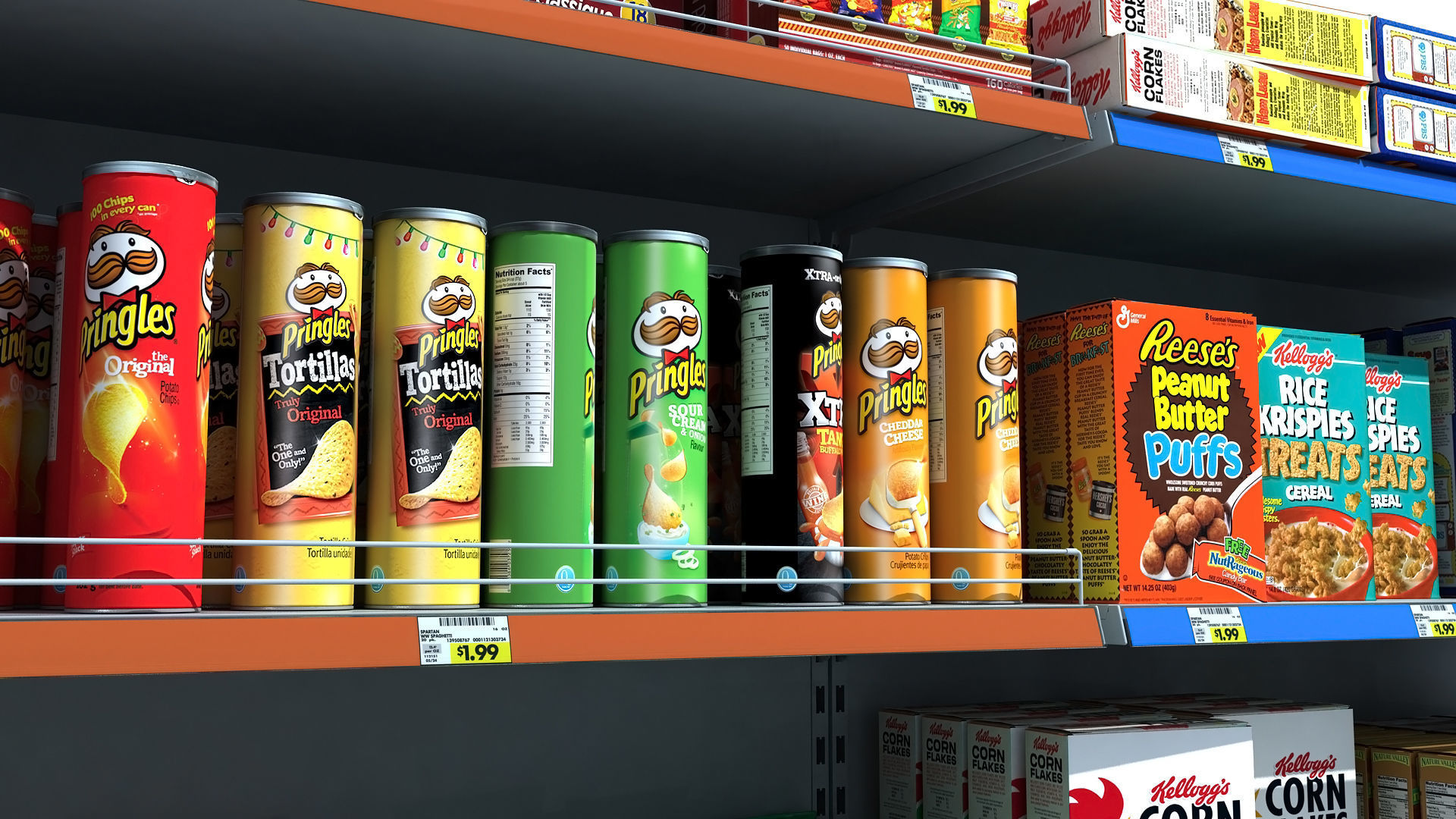 Supermarket Shelves Pack 3D model_7