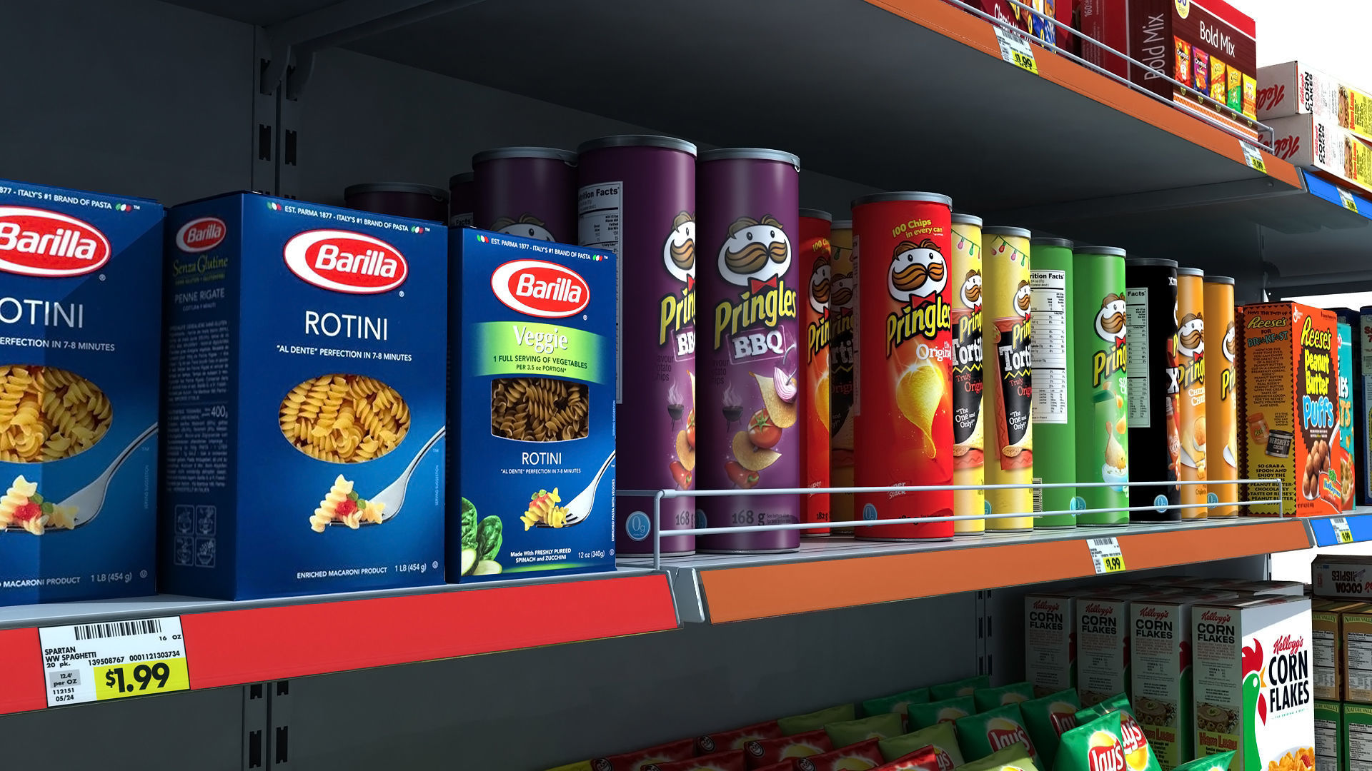 Supermarket Shelves Pack 3D model_2
