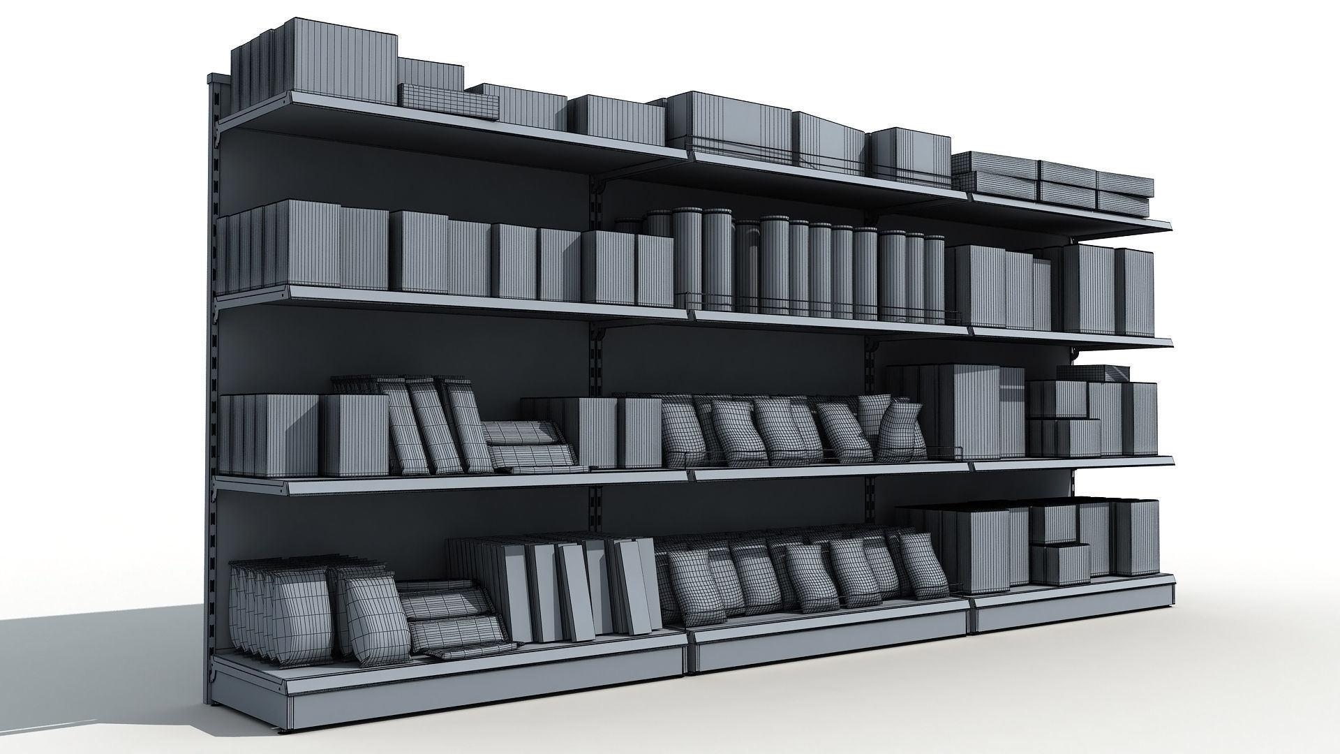 Supermarket Shelves Pack 3D model_10