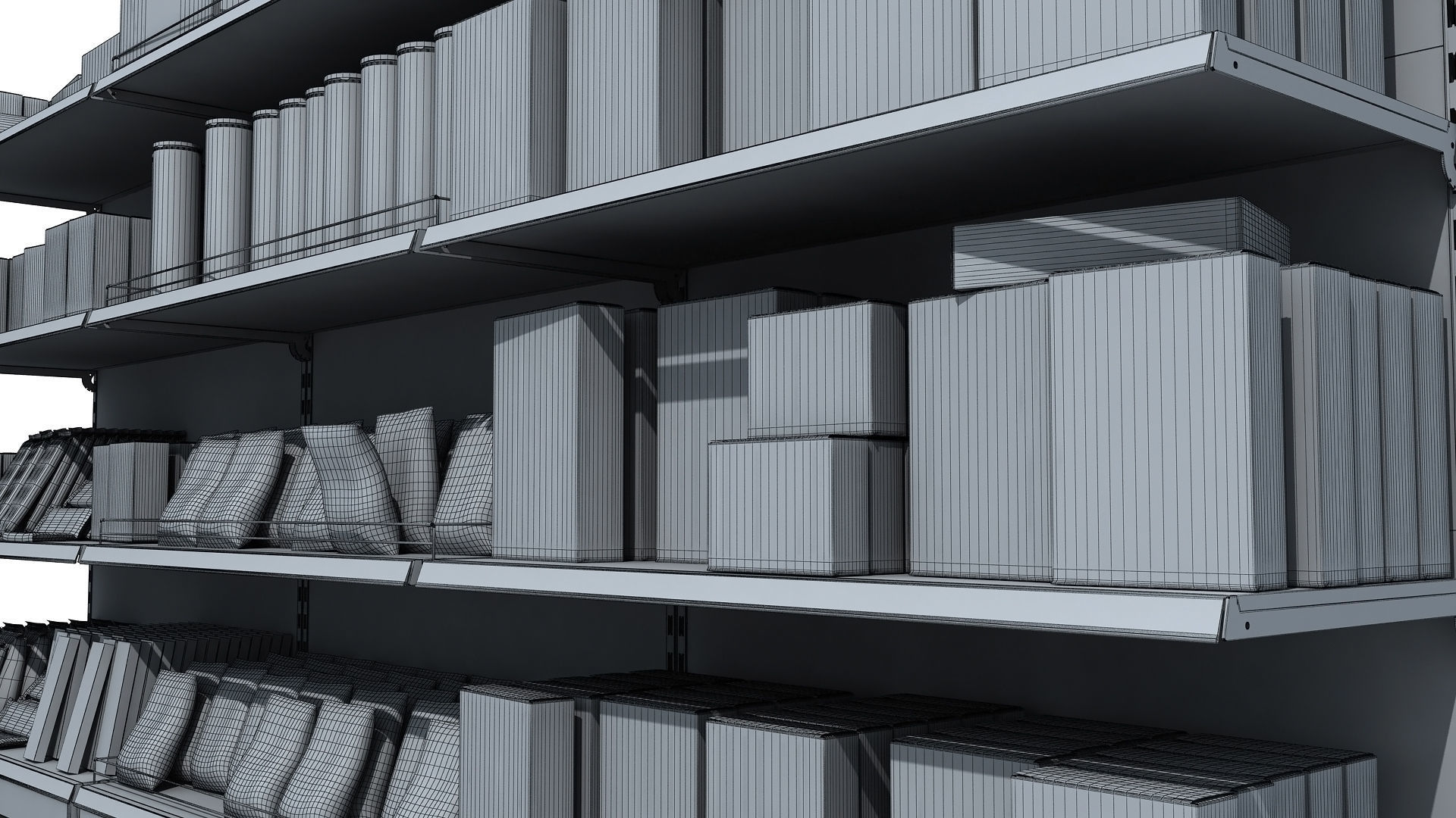 Supermarket Shelves Pack 3D model_12