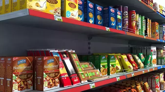 Supermarket Shelves Pack 3D model
