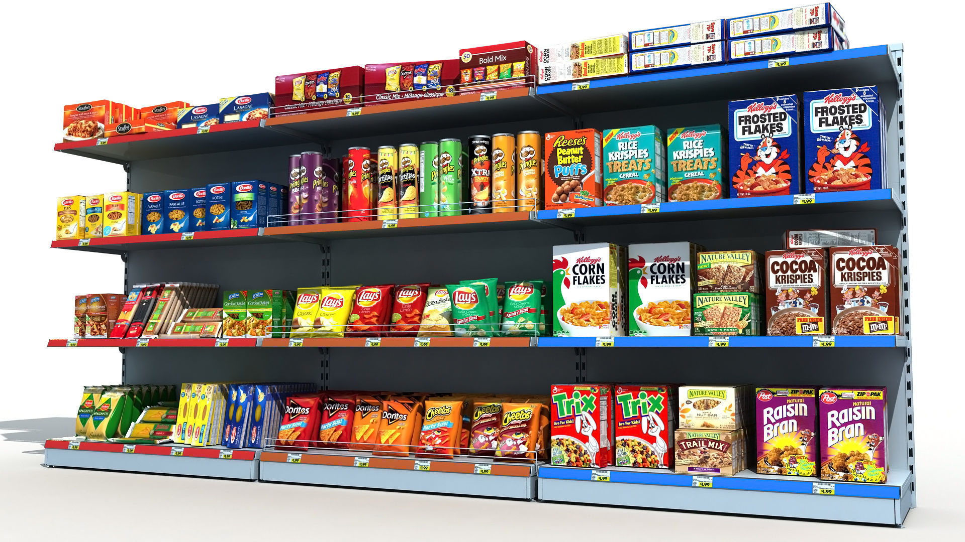 Supermarket Shelves Pack 3D model_5
