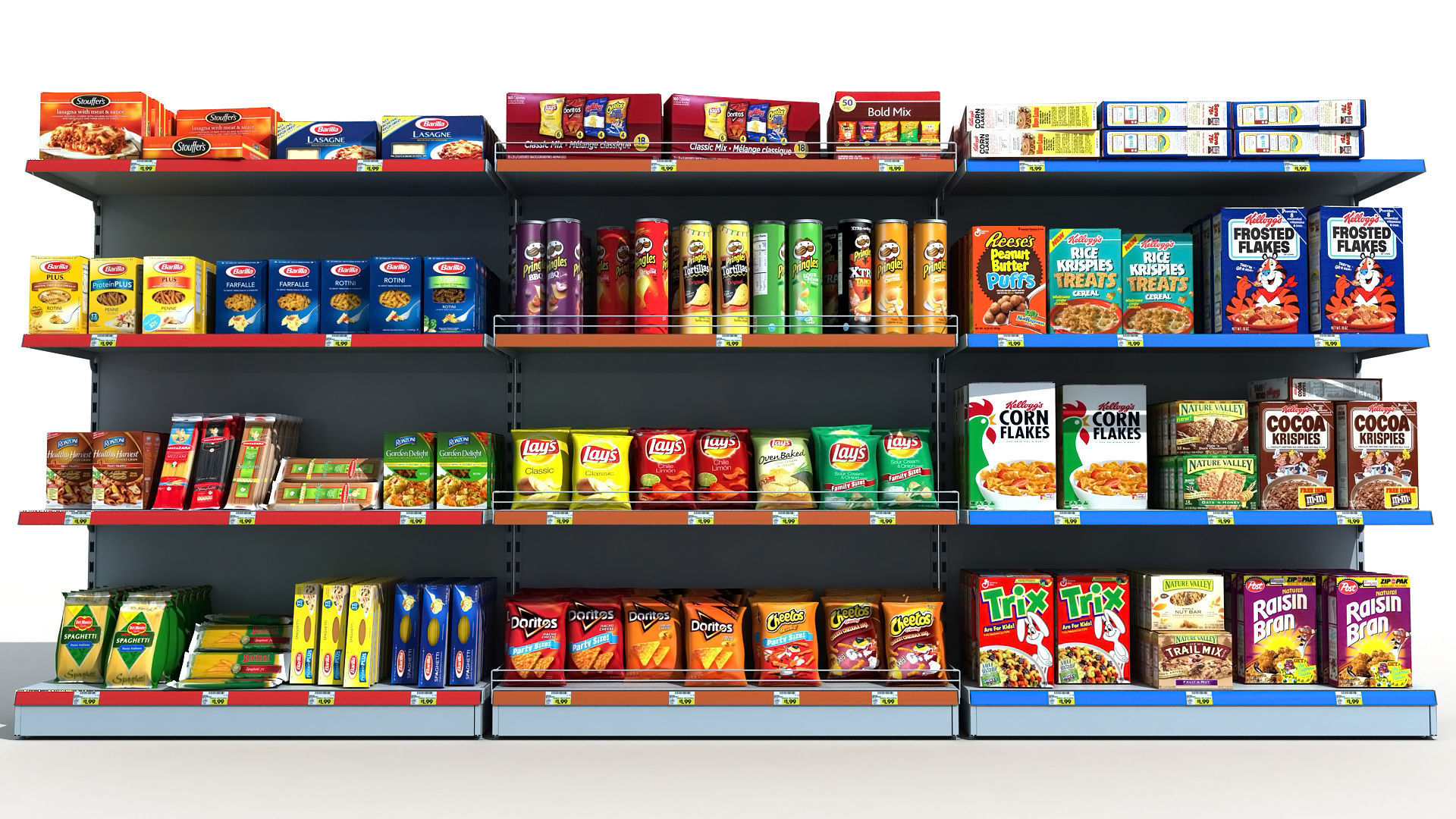 Supermarket Shelves Pack 3D model_3