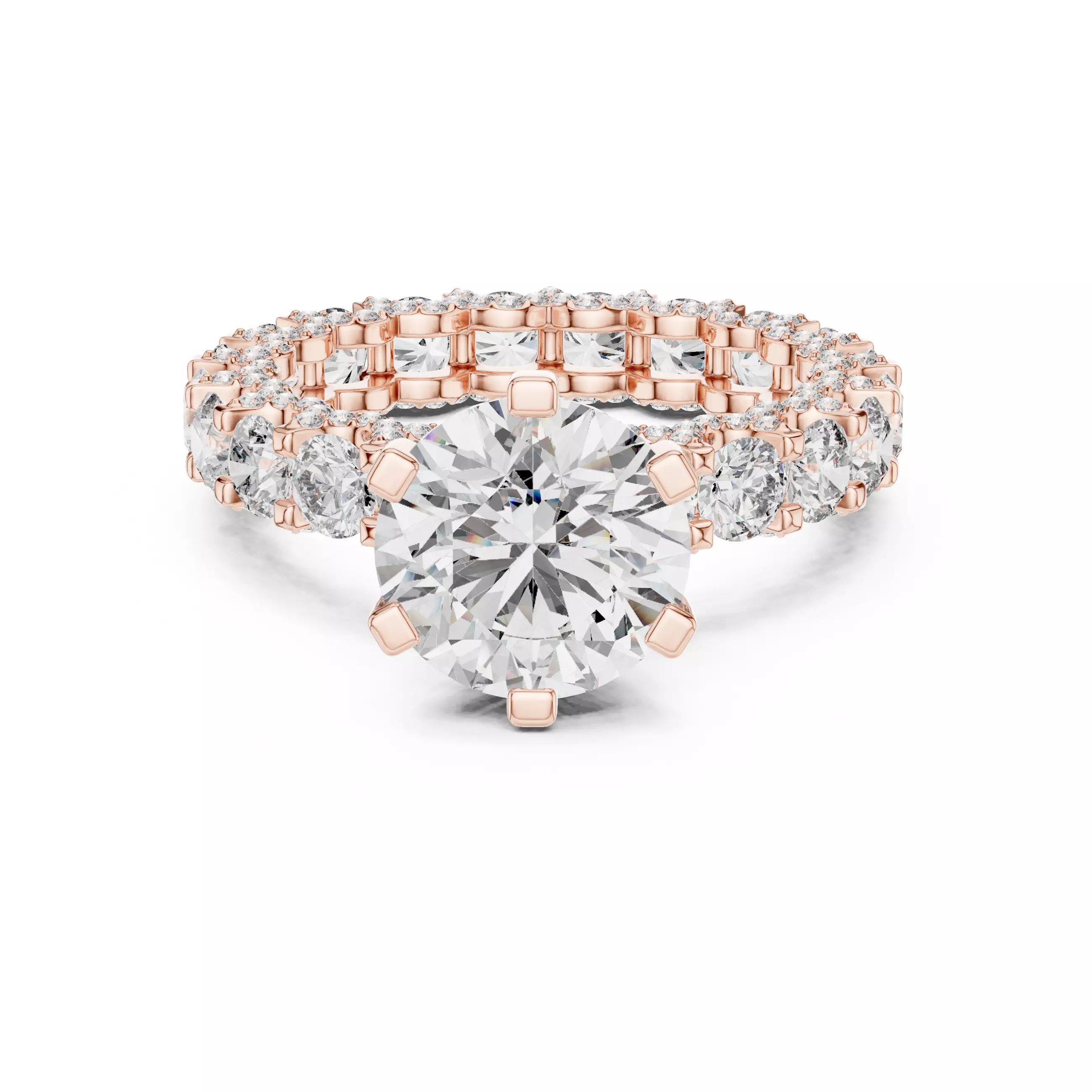 Round Diamond Solitaire Ring 3D print model