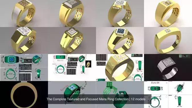 The Complete Textured and Focused Mens Ring Collection