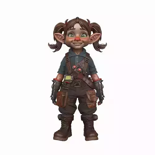 Inventive Energetic Gnome Tinker 3D Model in World of  Style