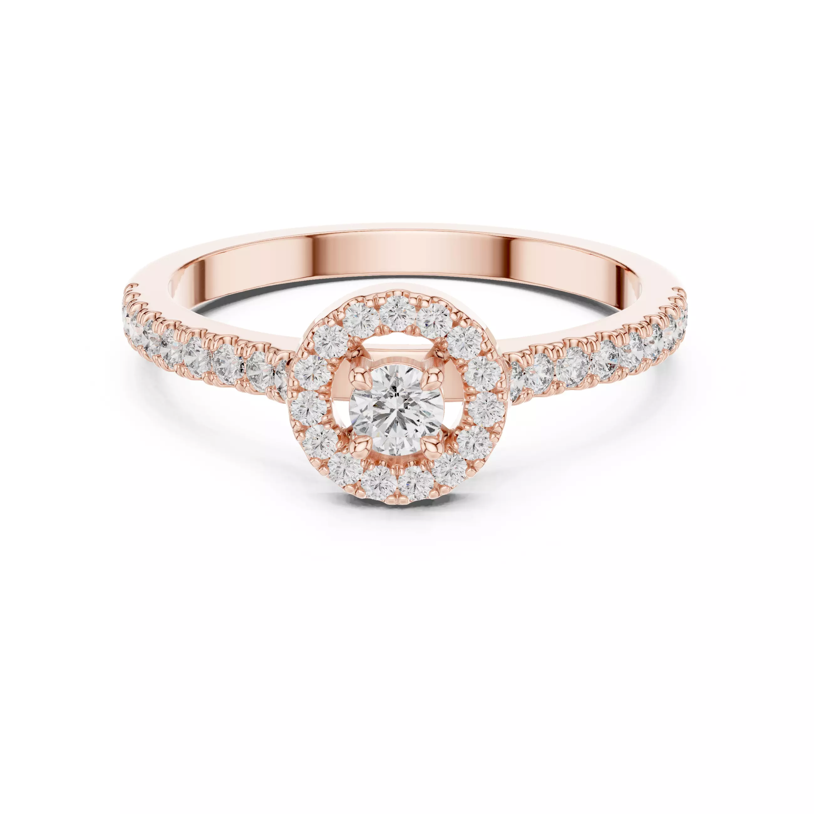 Round Diamond Solitaire Ring 3D print model