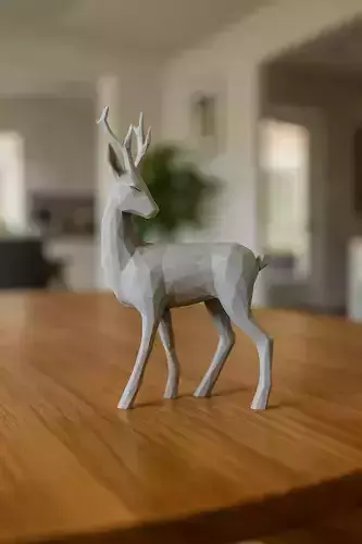 Deer Sculpture Low Poly