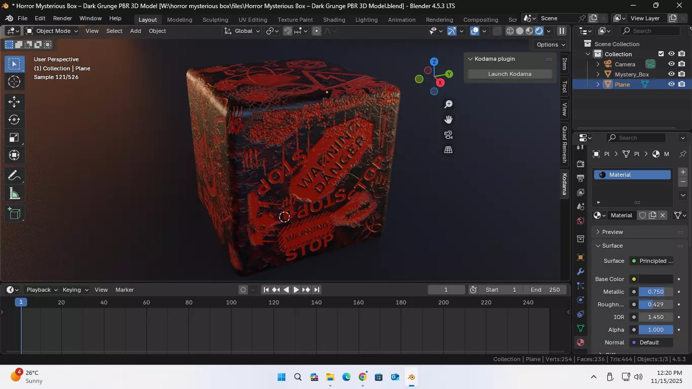 Horror Mysterious Box Dark Grunge PBR 3D Model Low-poly 3D model_17