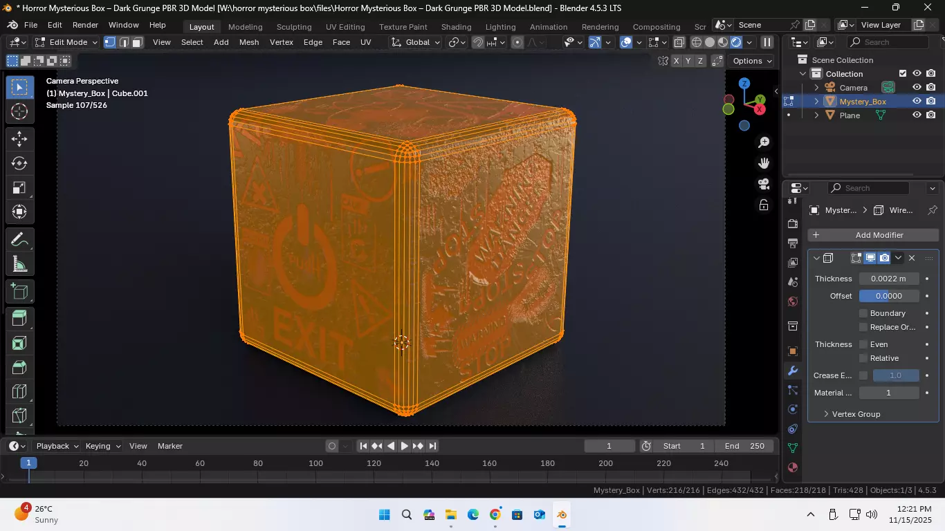 Horror Mysterious Box Dark Grunge PBR 3D Model Low-poly 3D model_18