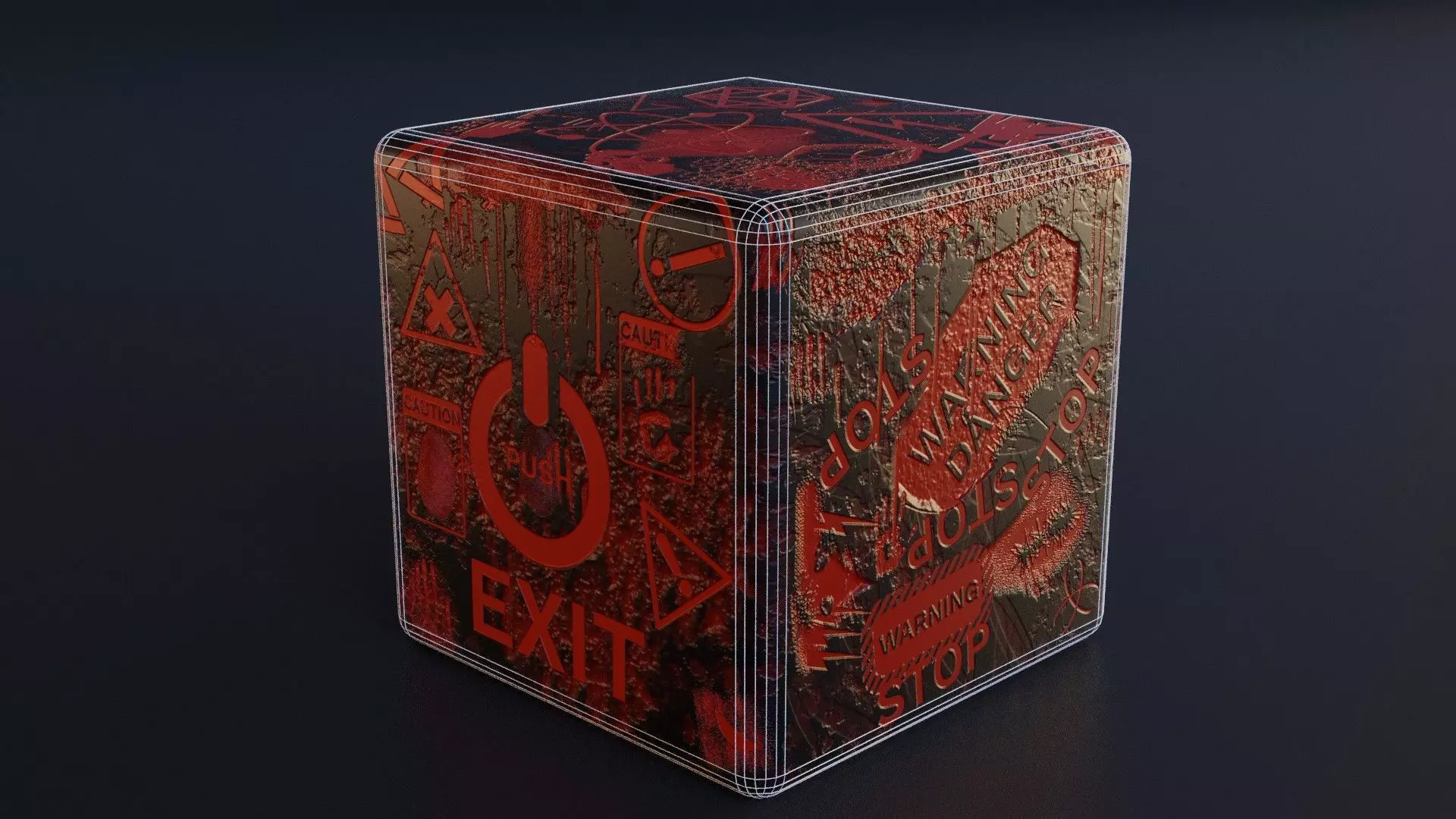 Horror Mysterious Box Dark Grunge PBR 3D Model Low-poly 3D model_4