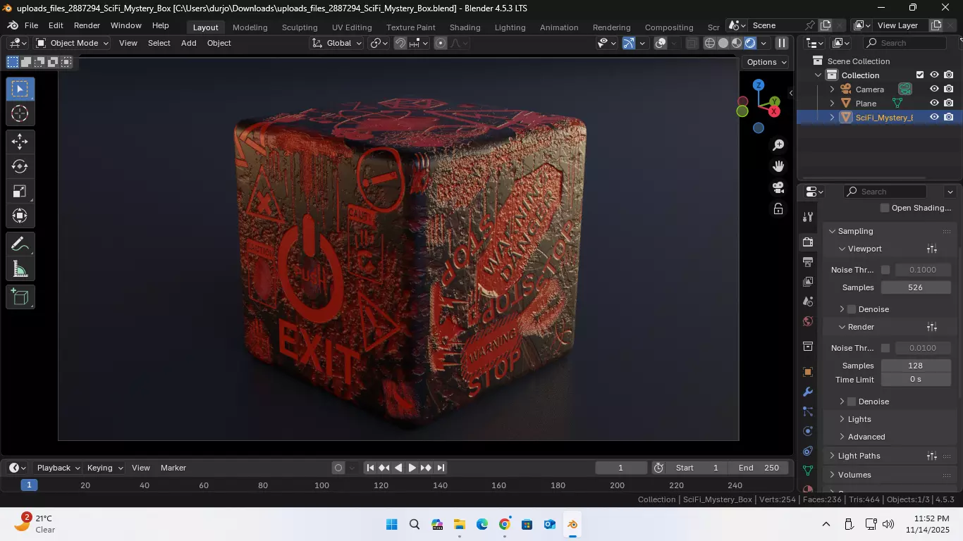 Horror Mysterious Box Dark Grunge PBR 3D Model Low-poly 3D model_15